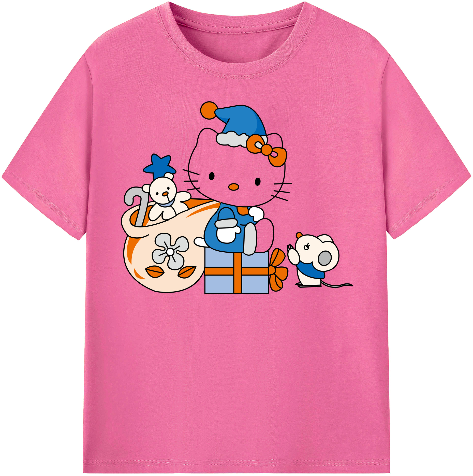 （画像用） Hello Kitty ハローキティ レディースカジュアルプリントTシャツ（綿100％）